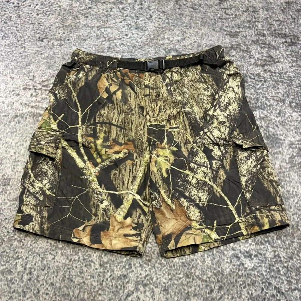 RedHead Mossy Oak Camo Cargo Shorts Mens 34 Green Brown Camouflage Outdoor Y2K